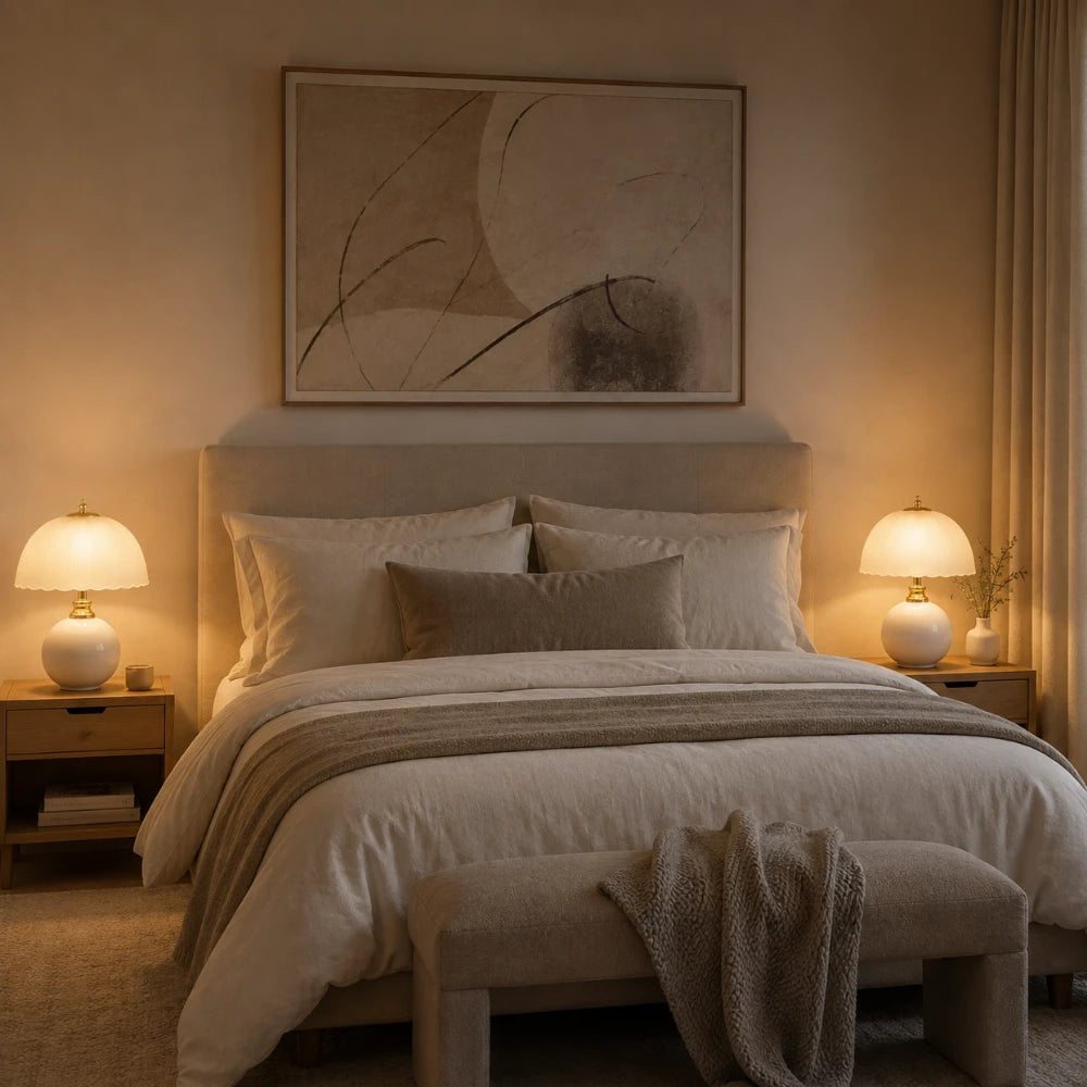 Lampe à poser en céramique & verre | Elvane