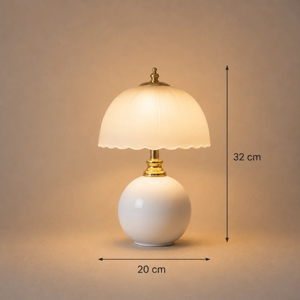 Lampe à poser en céramique & verre | Elvane