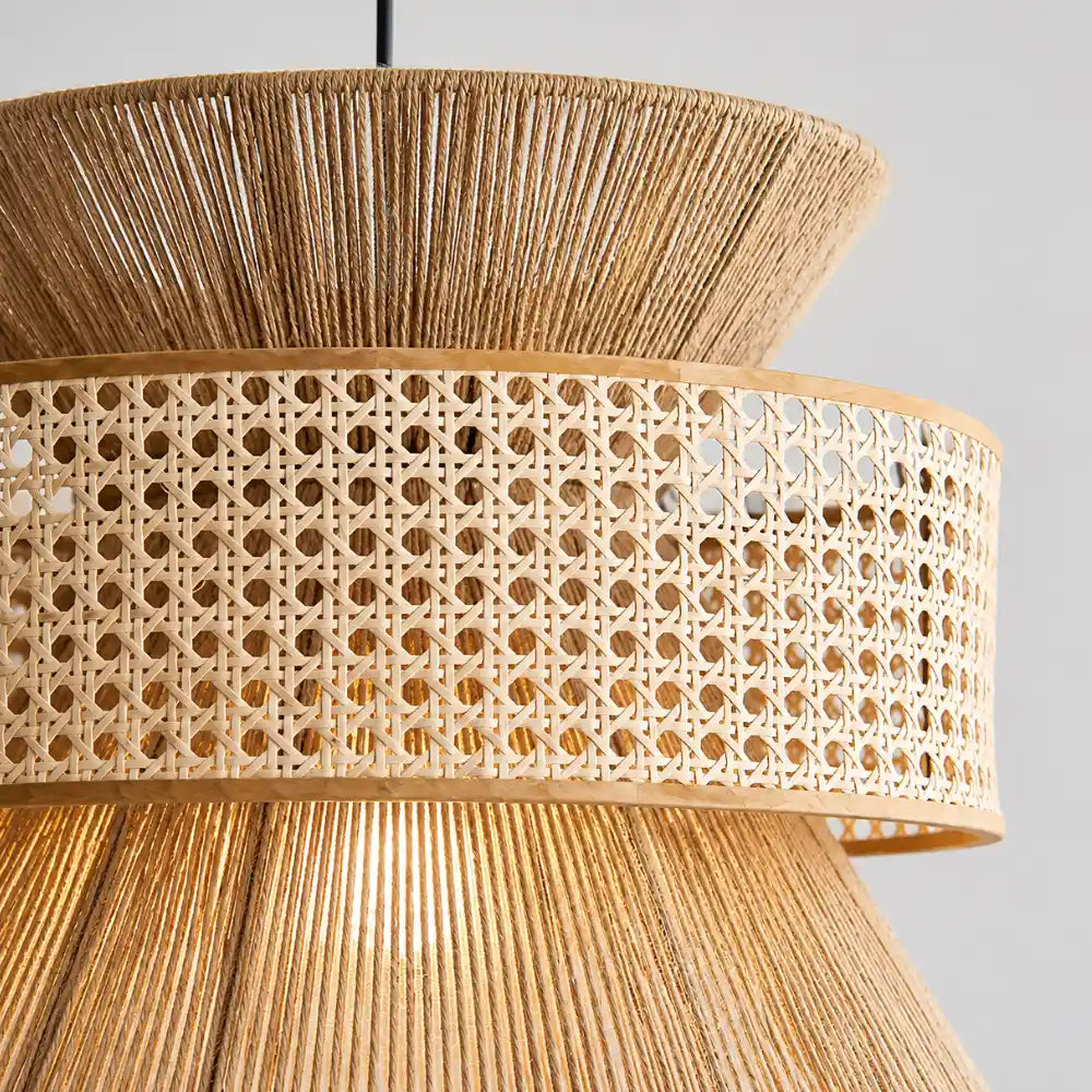 Suspension bambou & rotin naturel Ø 40 cm | Linnea