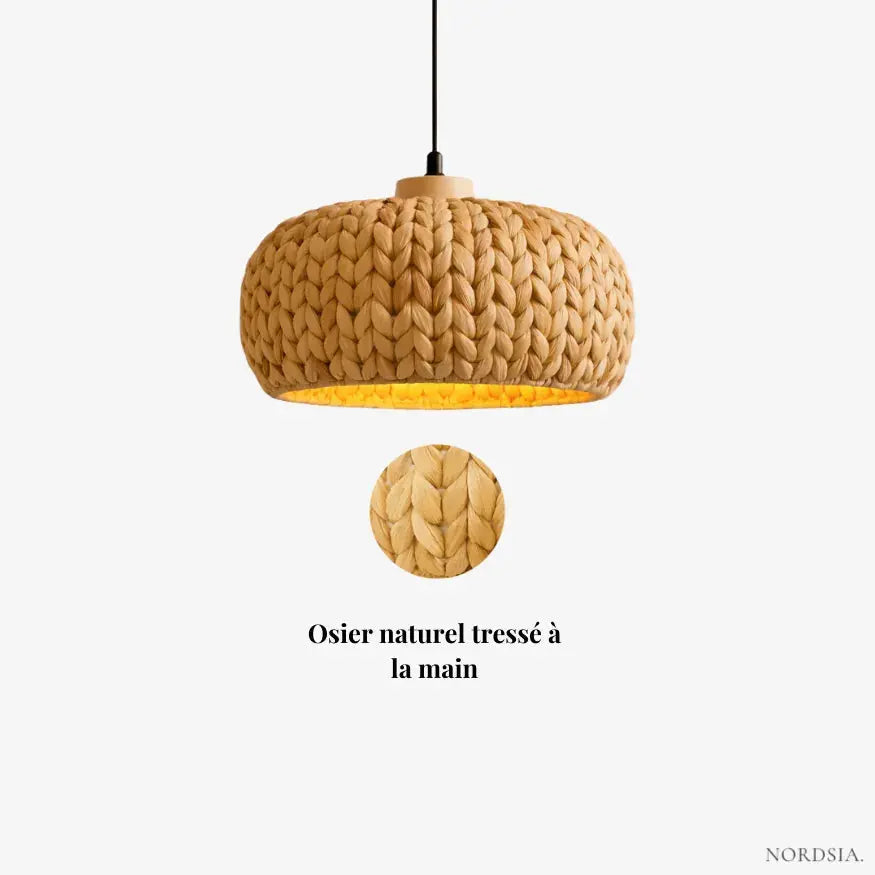Suspension osier tressage artisanal Ø 30 cm | Loanne NORDSIA
