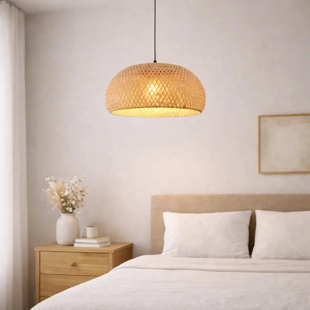 Suspension scandinave en bambou Ø 30 cm | Lumea NORDSIA