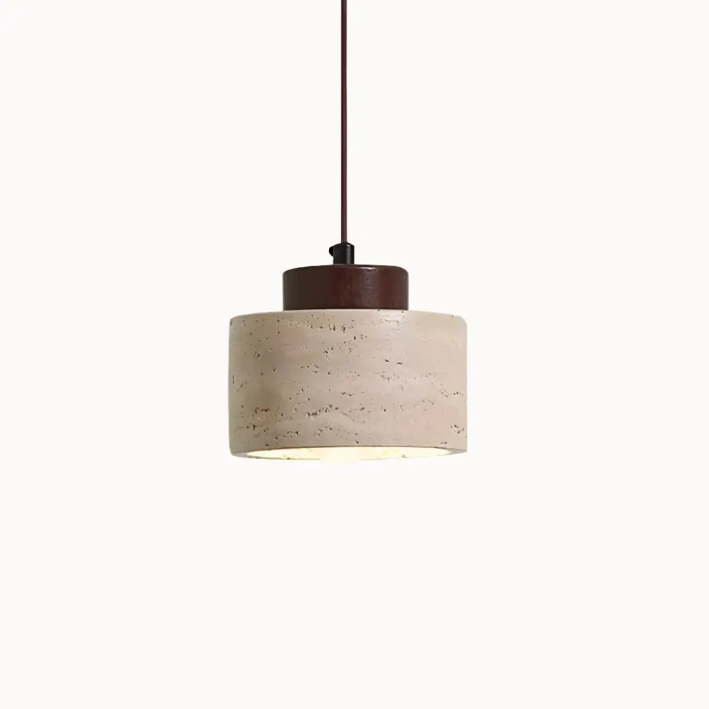 Suspension design moderne en pierre de travertin & bois | Lumi NORDSIA