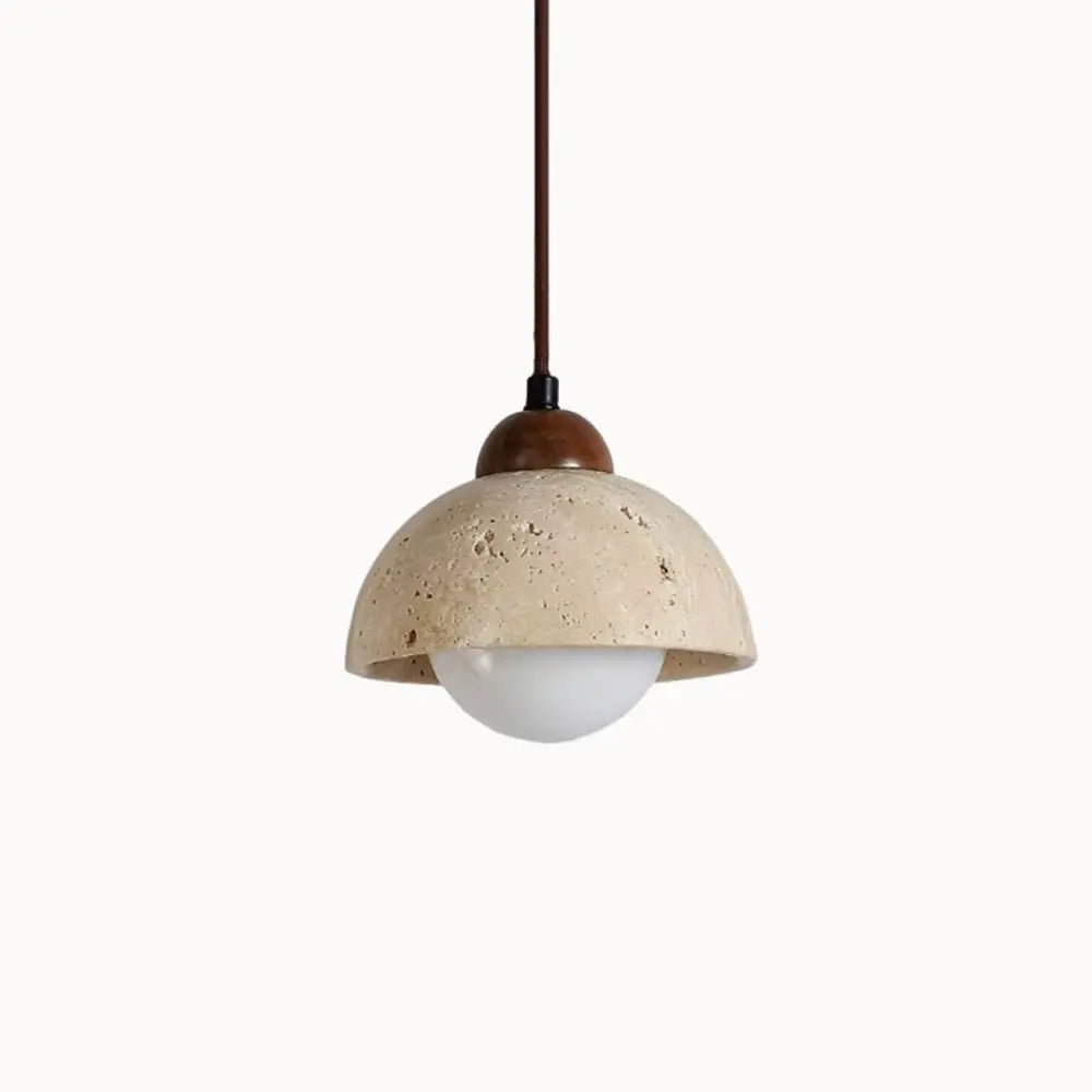 Suspension moderne design nordique en travertin & Bois | Porvoo NORDSIA