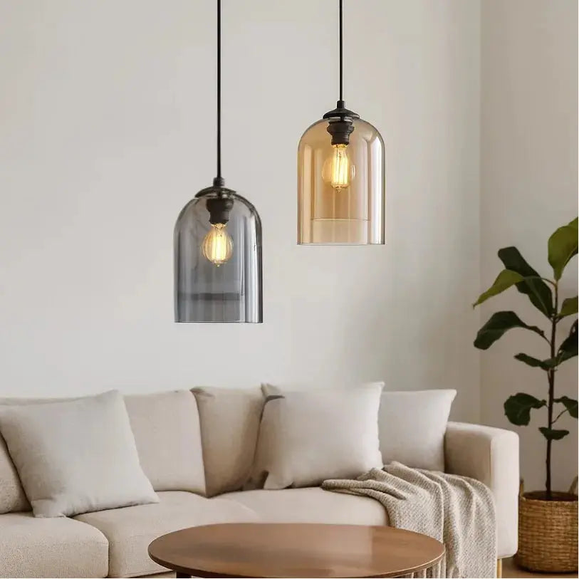 Suspension en verre fumé design épuré Ø 15 cm | Ilma NORDSIA