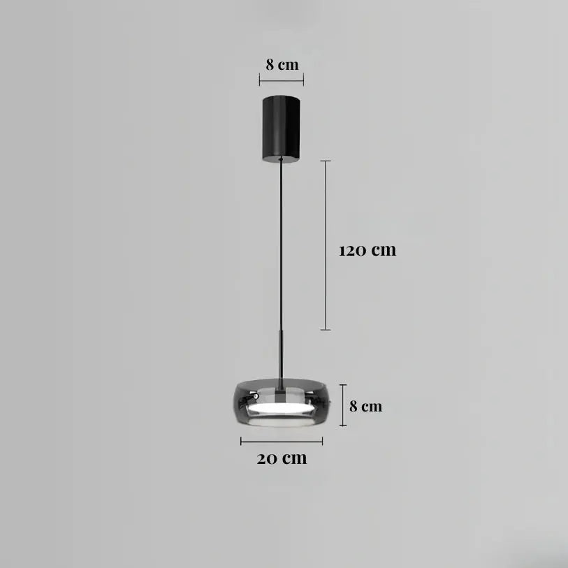 Suspension en verre fumé moderne Ø 20 cm | Naela NORDSIA