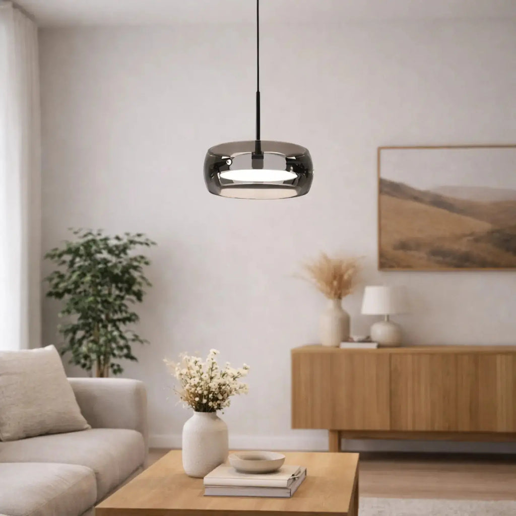 Suspension en verre fumé moderne Ø 20 cm | Naela NORDSIA