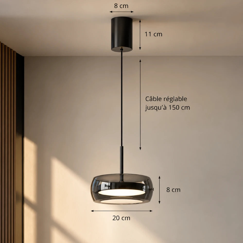 Suspension verre fumé | Naela
