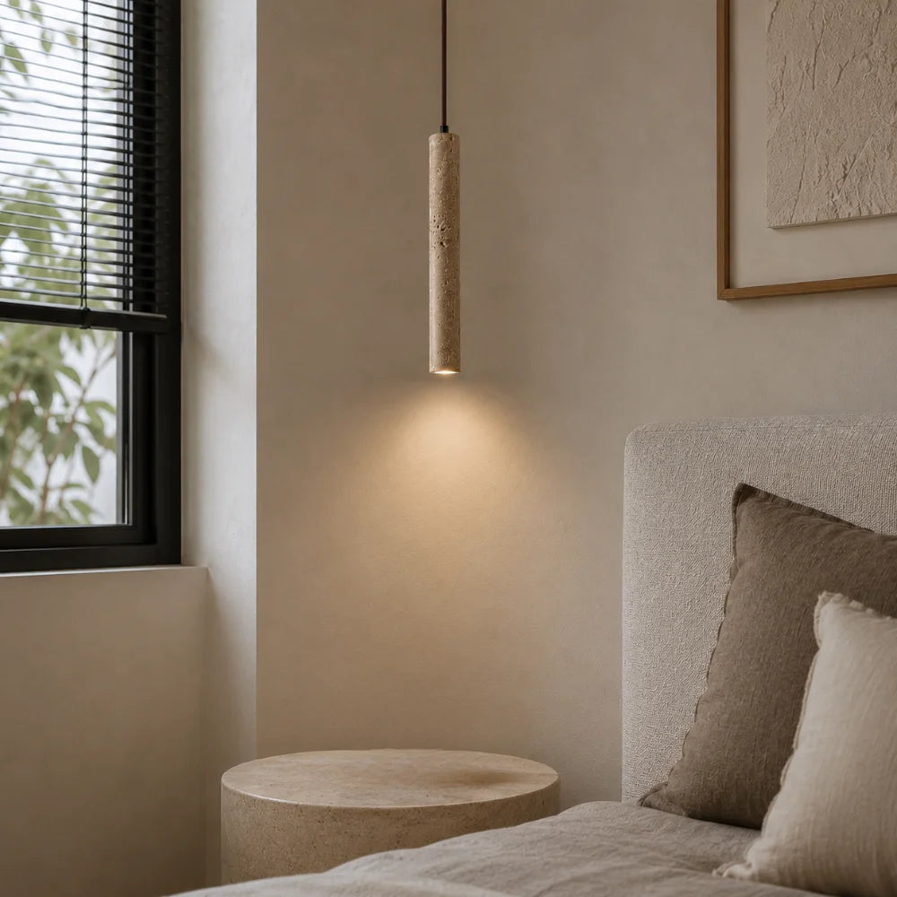 Suspension scandinave épuré en pierre de travertin | Narvik