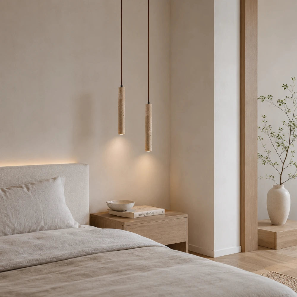 Suspension scandinave épuré en pierre de travertin | Narvik