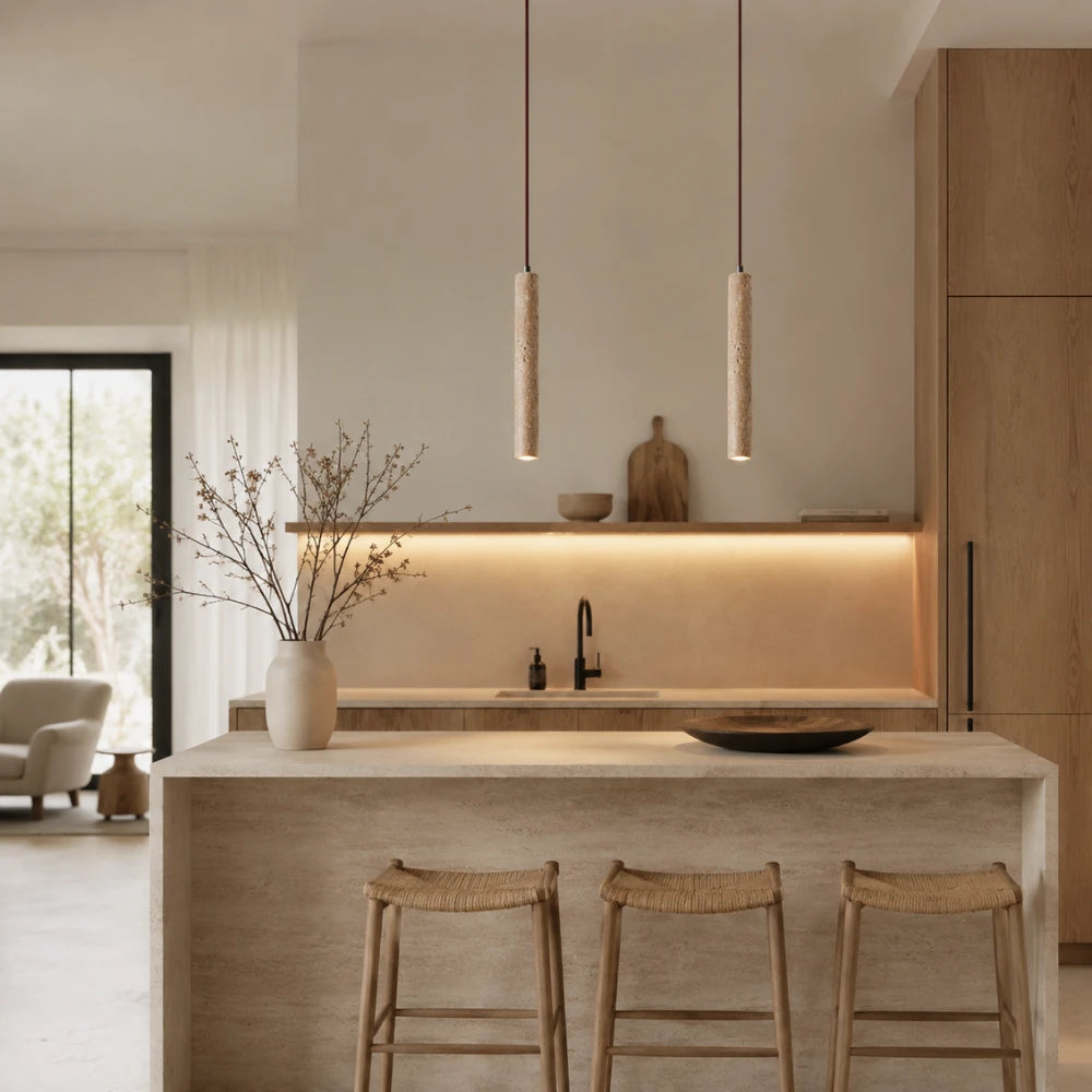 Suspension scandinave épuré en pierre de travertin | Narvik