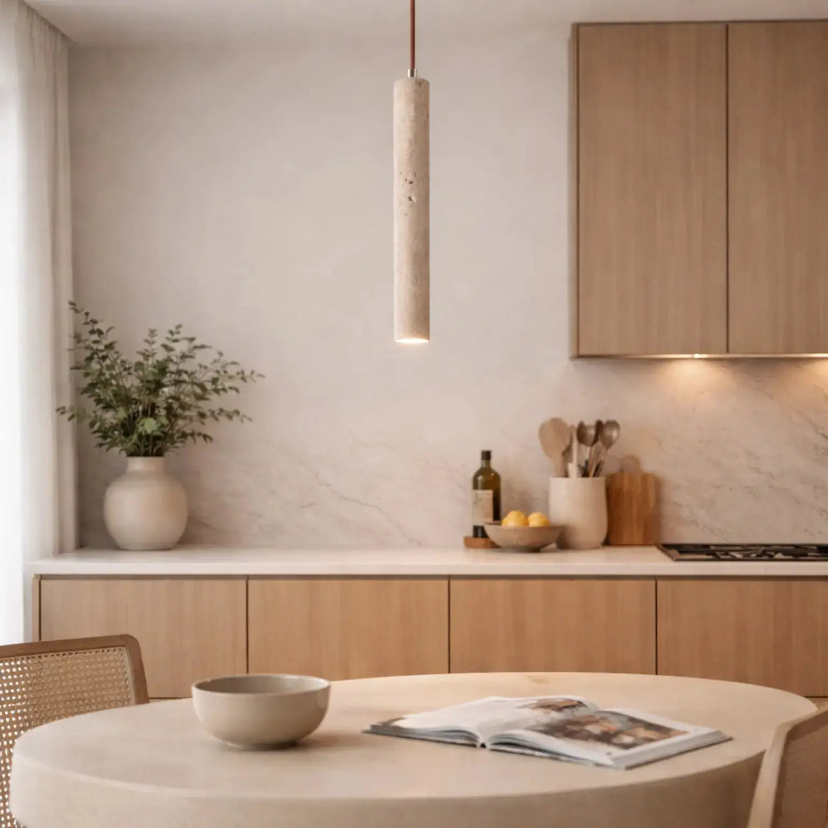 Suspension scandinave épuré en pierre de travertin | Narvik NORDSIA