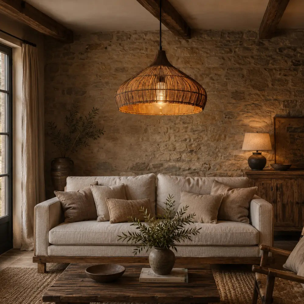 Suspension rotin naturel Ø 40 cm | Nella