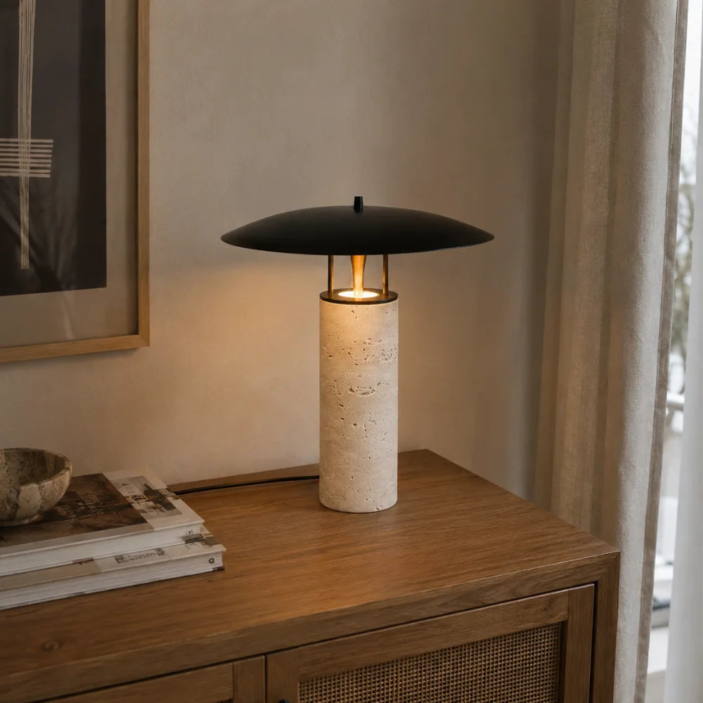 Lampe travertin naturel design moderne | Noma