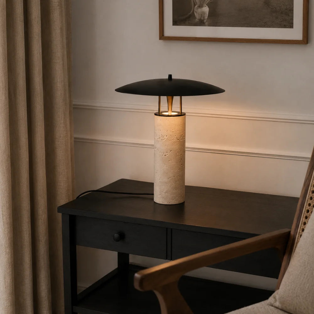 Lampe travertin naturel design moderne | Noma