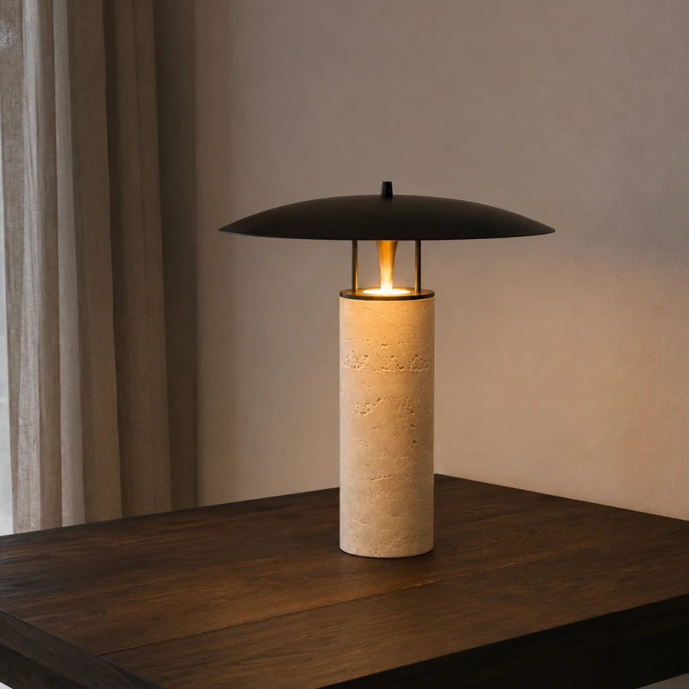 Lampe travertin naturel design moderne | Noma