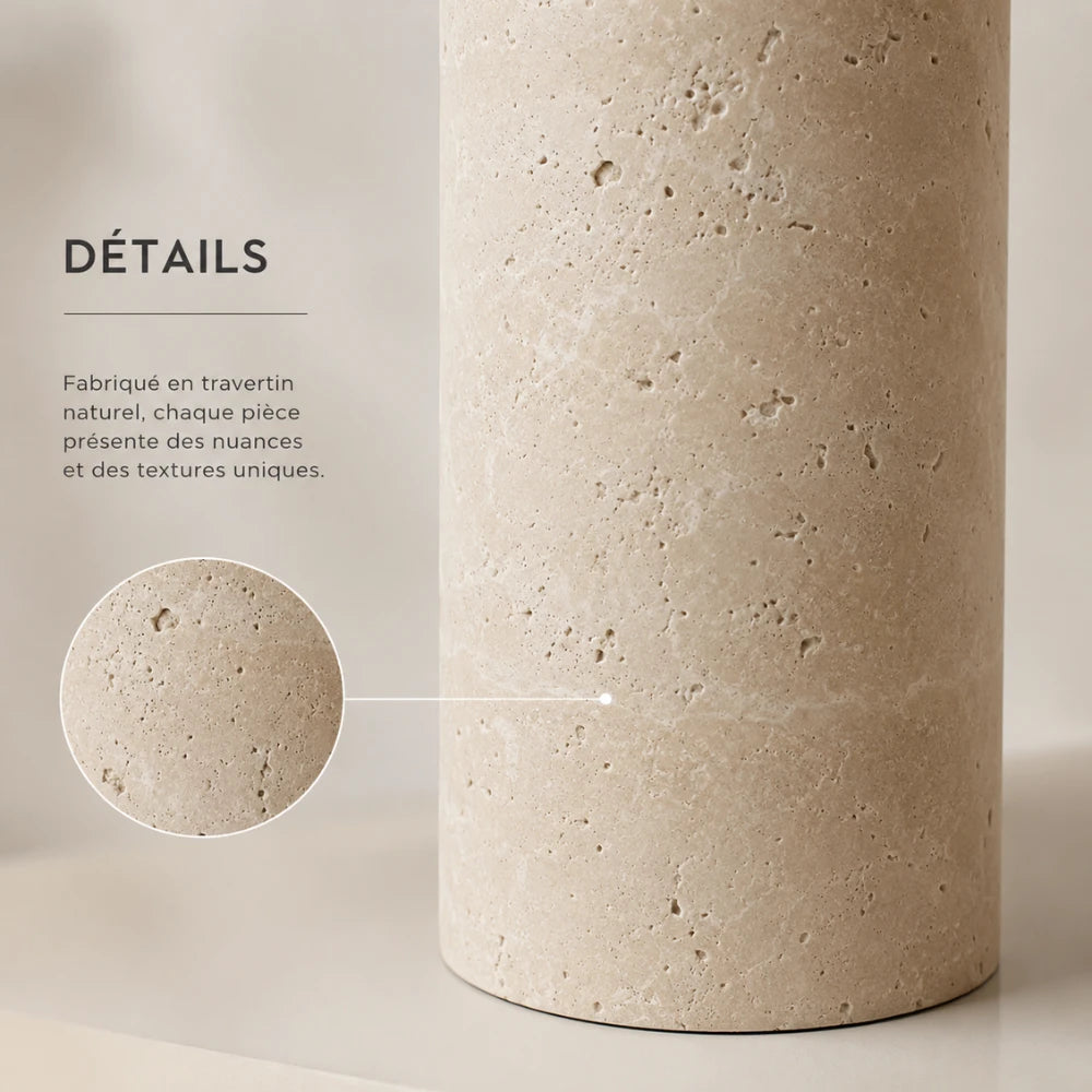 Lampe travertin naturel design moderne | Noma