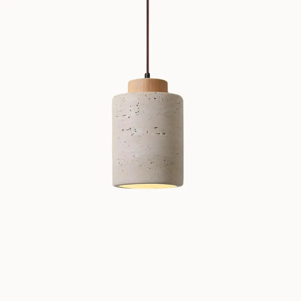 Suspension design moderne en pierre de travertin & bois | Lumi NORDSIA