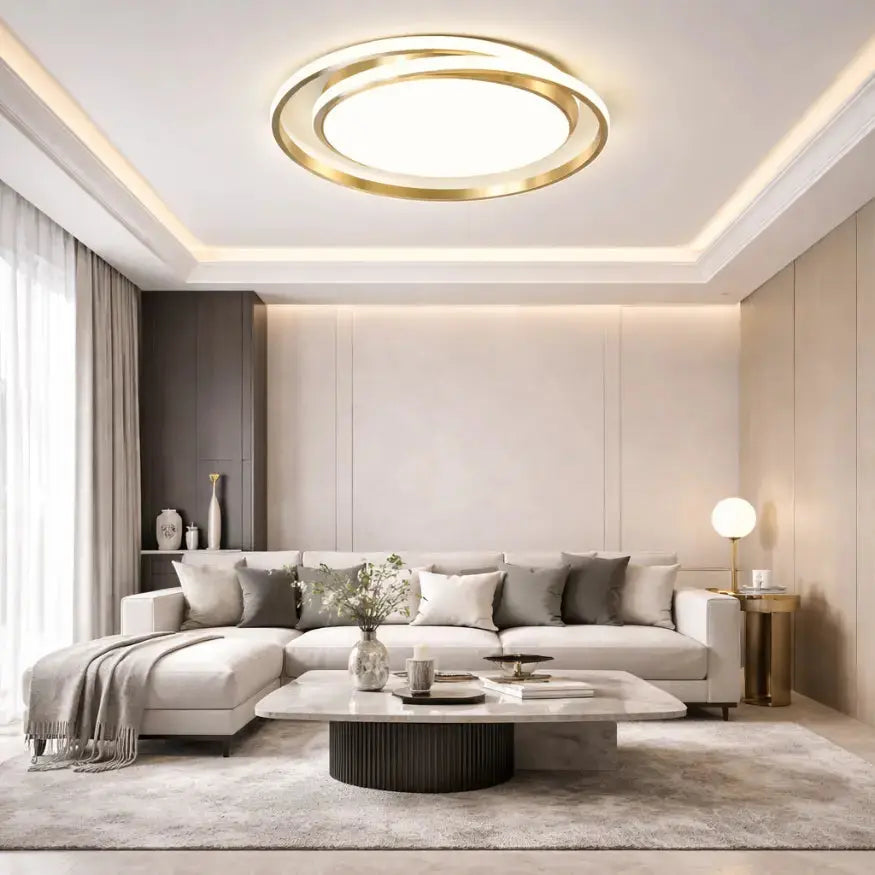 Plafonnier LED moderne circulaire doré | Noréa NORDSIA