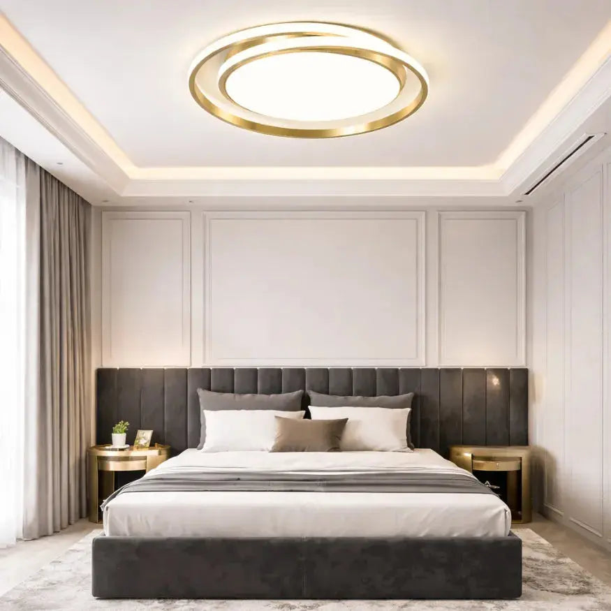 Plafonnier LED moderne circulaire doré | Noréa NORDSIA