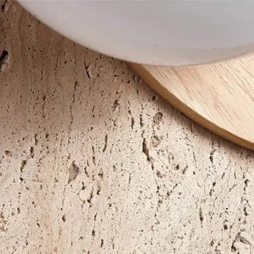 Applique murale design scandinave en travertin & bois | Verdalsøra NORDSIA