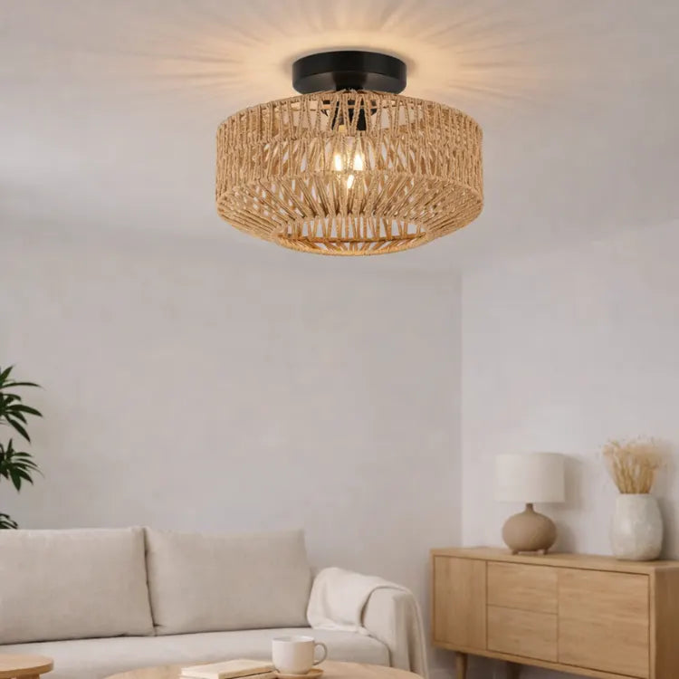 Plafonnier en Rotin & Chanvre | Tova