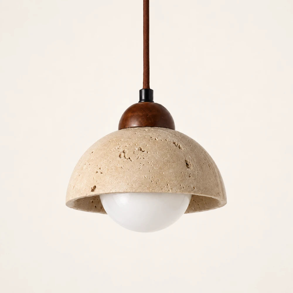 Suspension design nordique en travertin & Bois | Porvoo