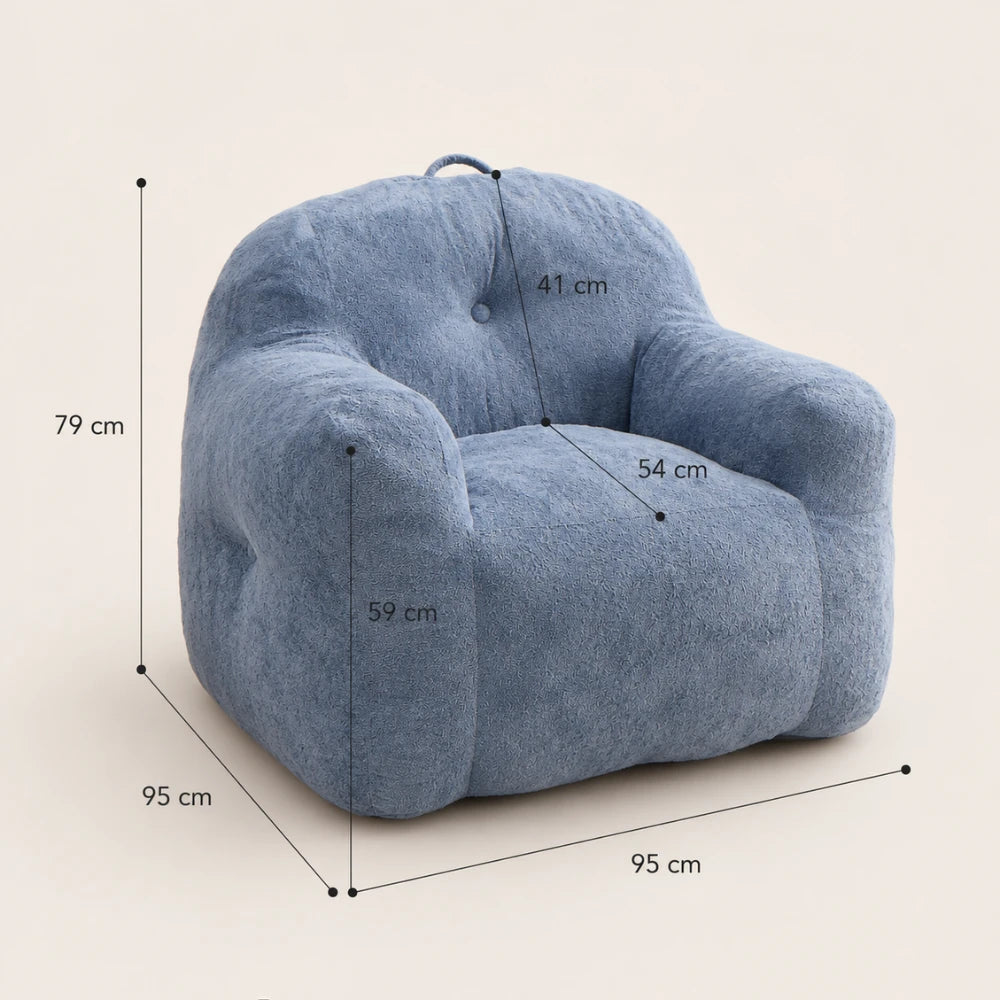 Fauteuil pouf design minimaliste tissu polaire | ELNOR