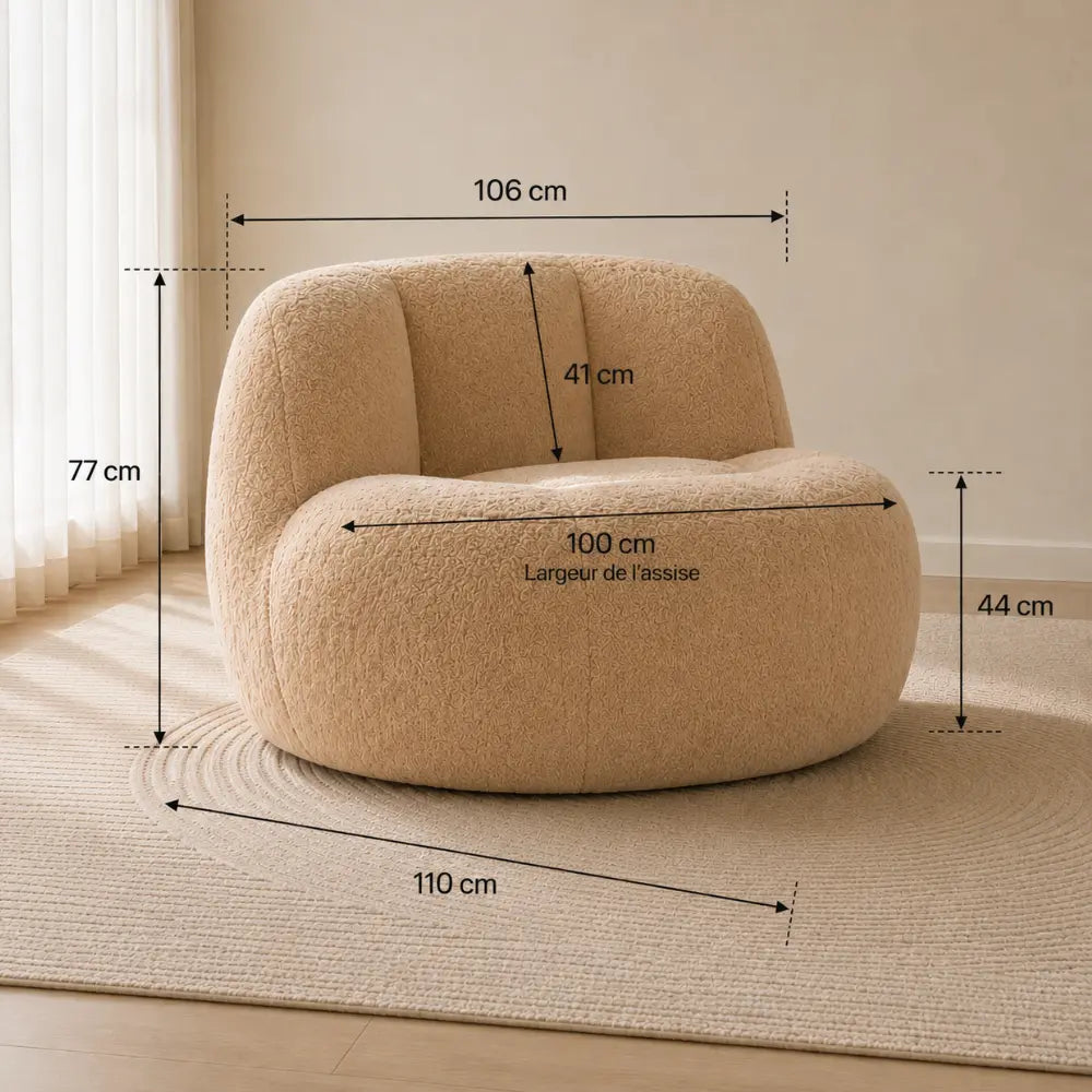 Pouf ergonomique cocon en tissu polaire | MÄLOR