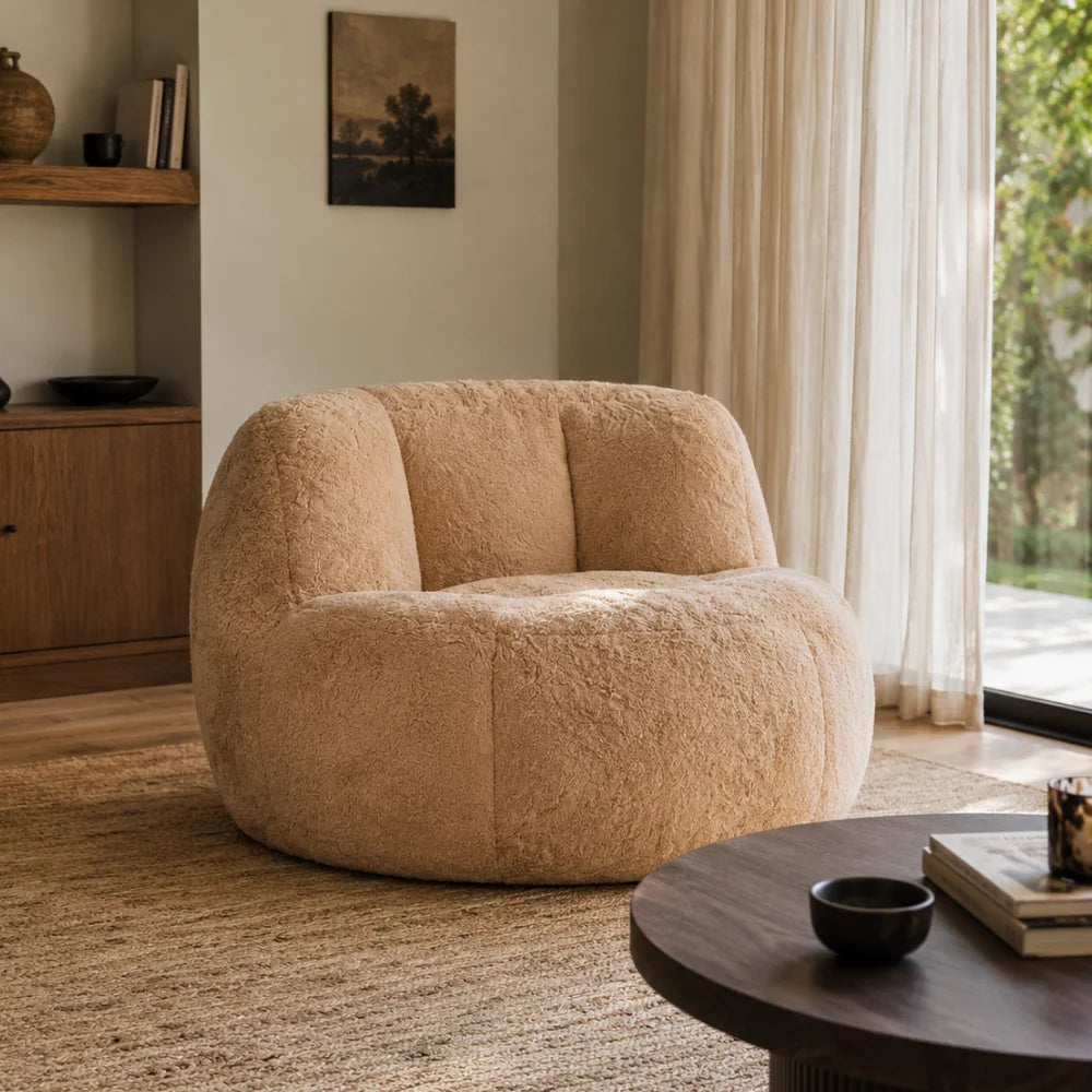 Pouf ergonomique cocon en tissu polaire | MÄLOR