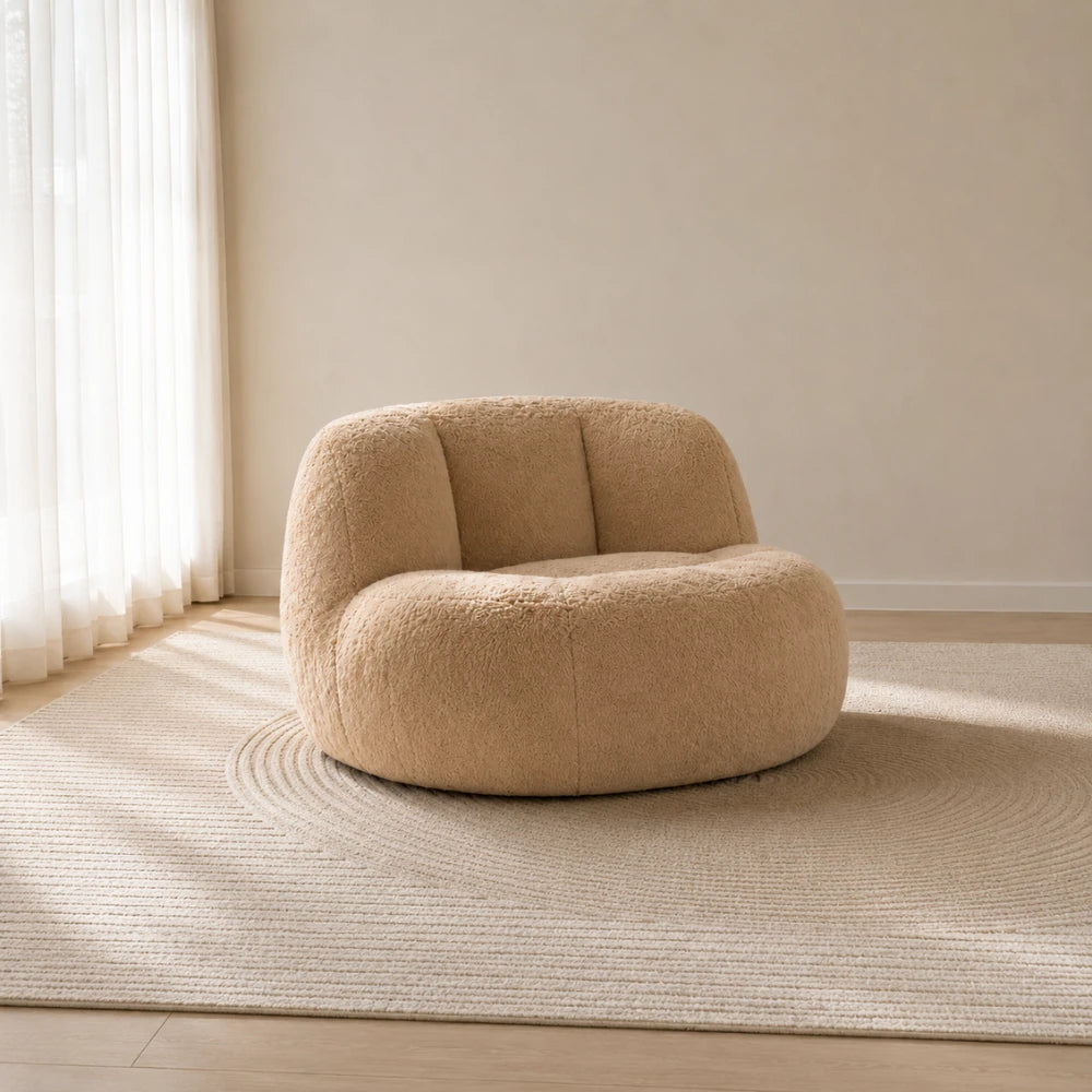Pouf ergonomique cocon en tissu polaire | MÄLOR