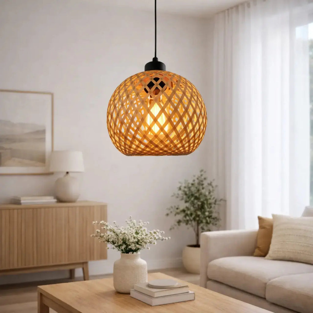 Suspension bambou design sphérique Ø 20 cm | Ronden NORDSIA