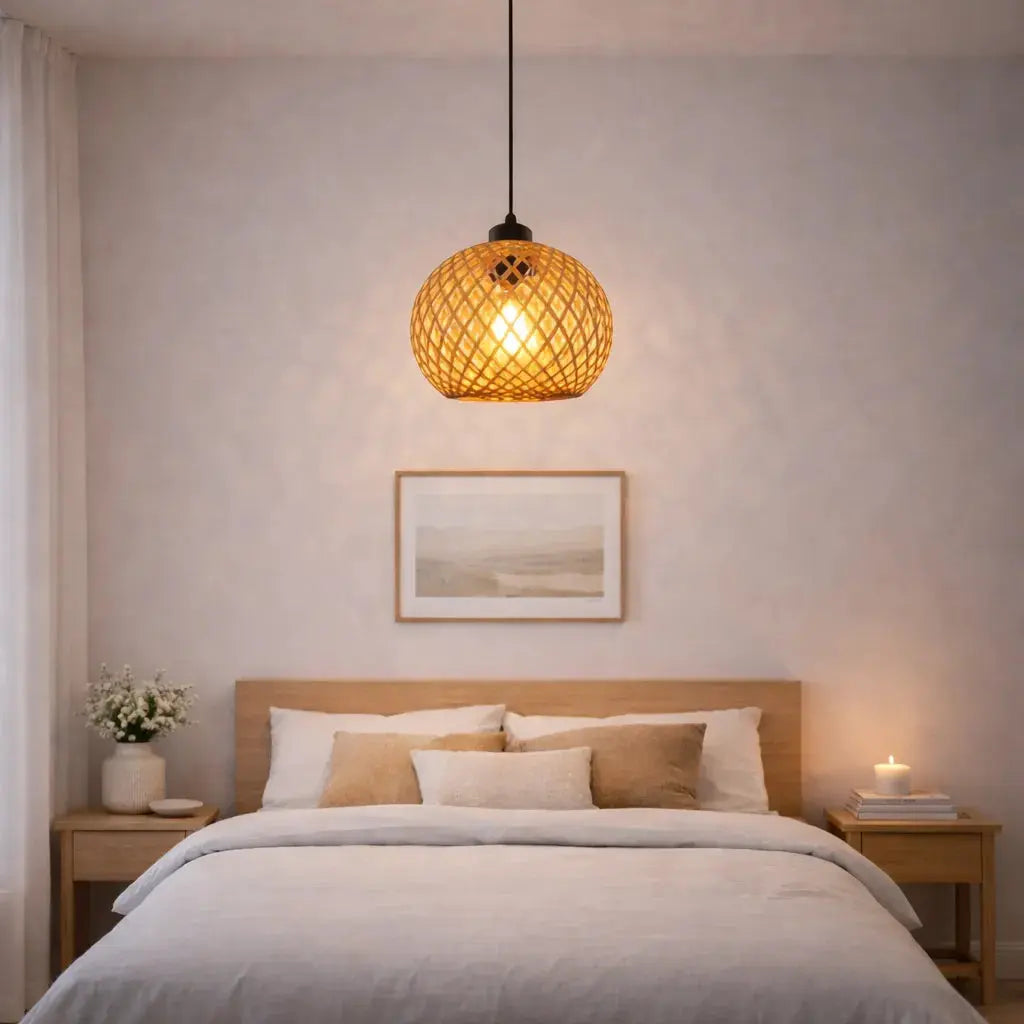 Suspension bambou design sphérique Ø 20 cm | Ronden NORDSIA