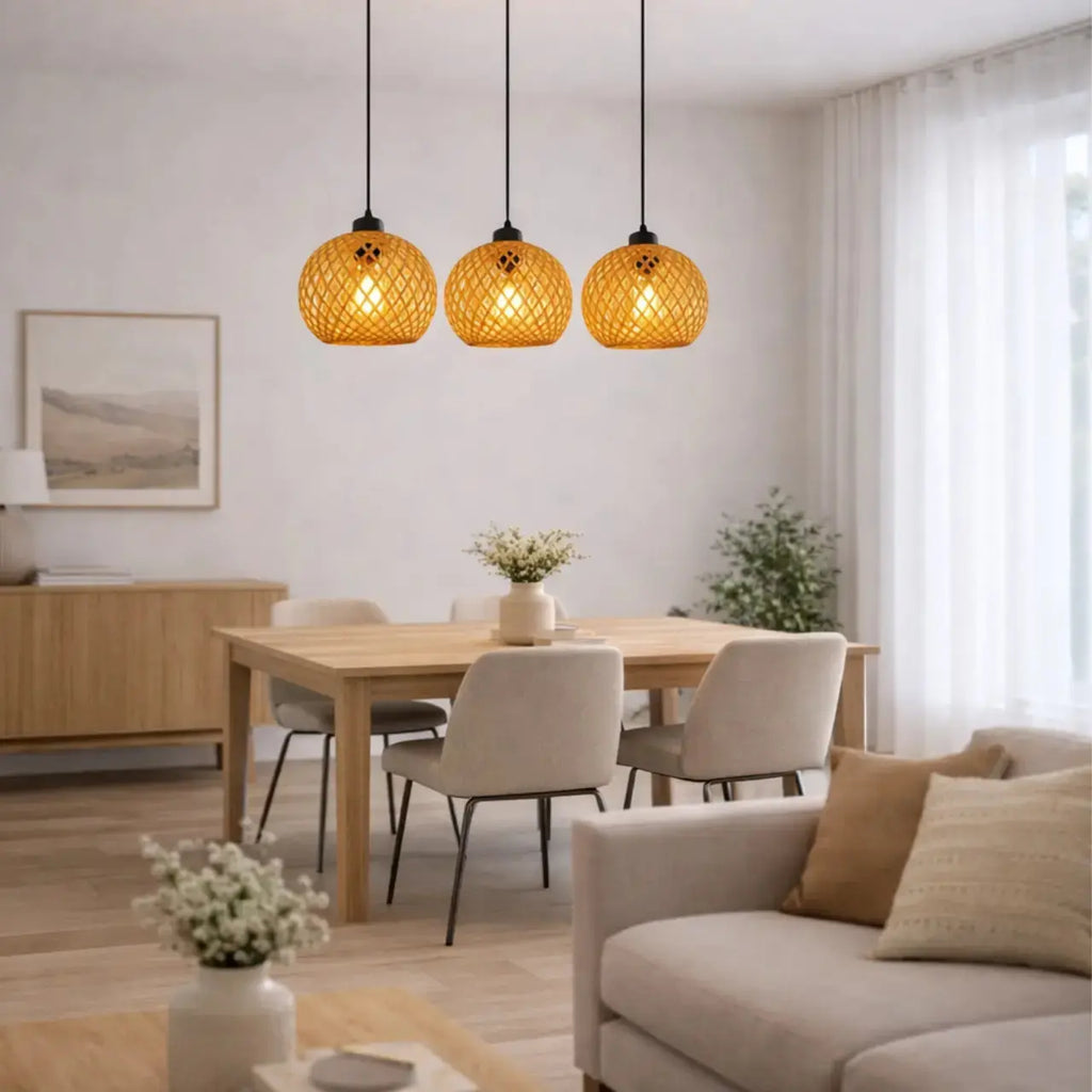 Suspension bambou design sphérique Ø 20 cm | Ronden NORDSIA