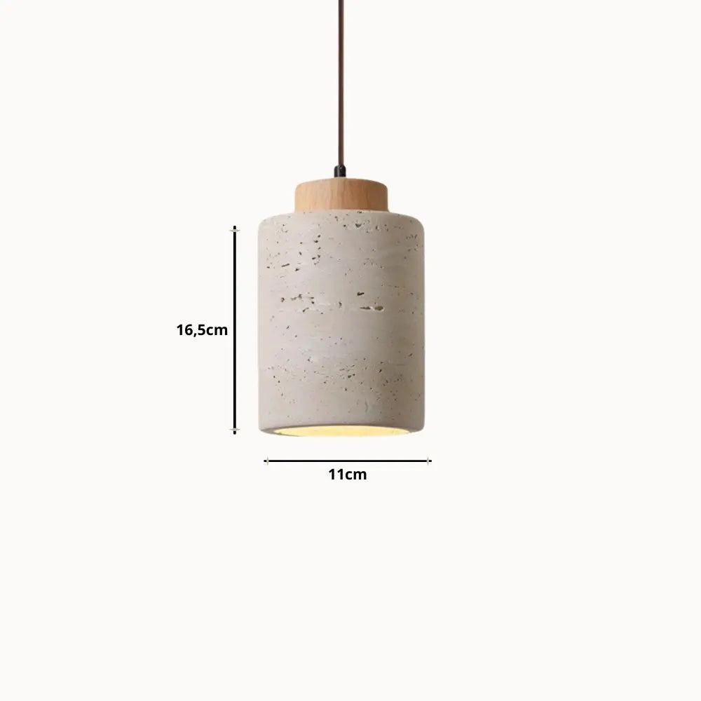 Suspension design moderne en pierre de travertin & bois | Lumi NORDSIA