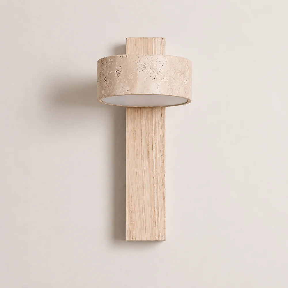 Applique murale design en bois & travertin | Solberg