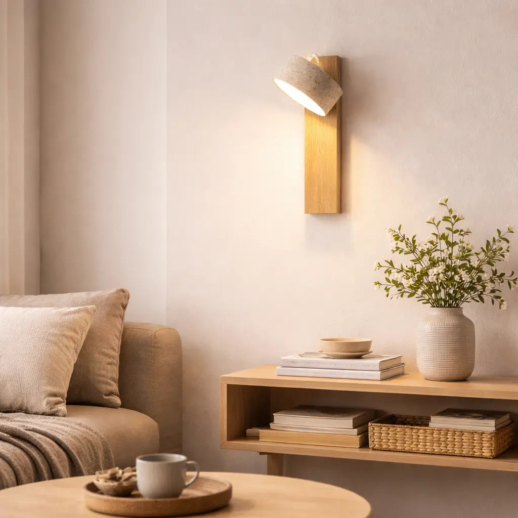 Applique murale design en bois & travertin | Solberg