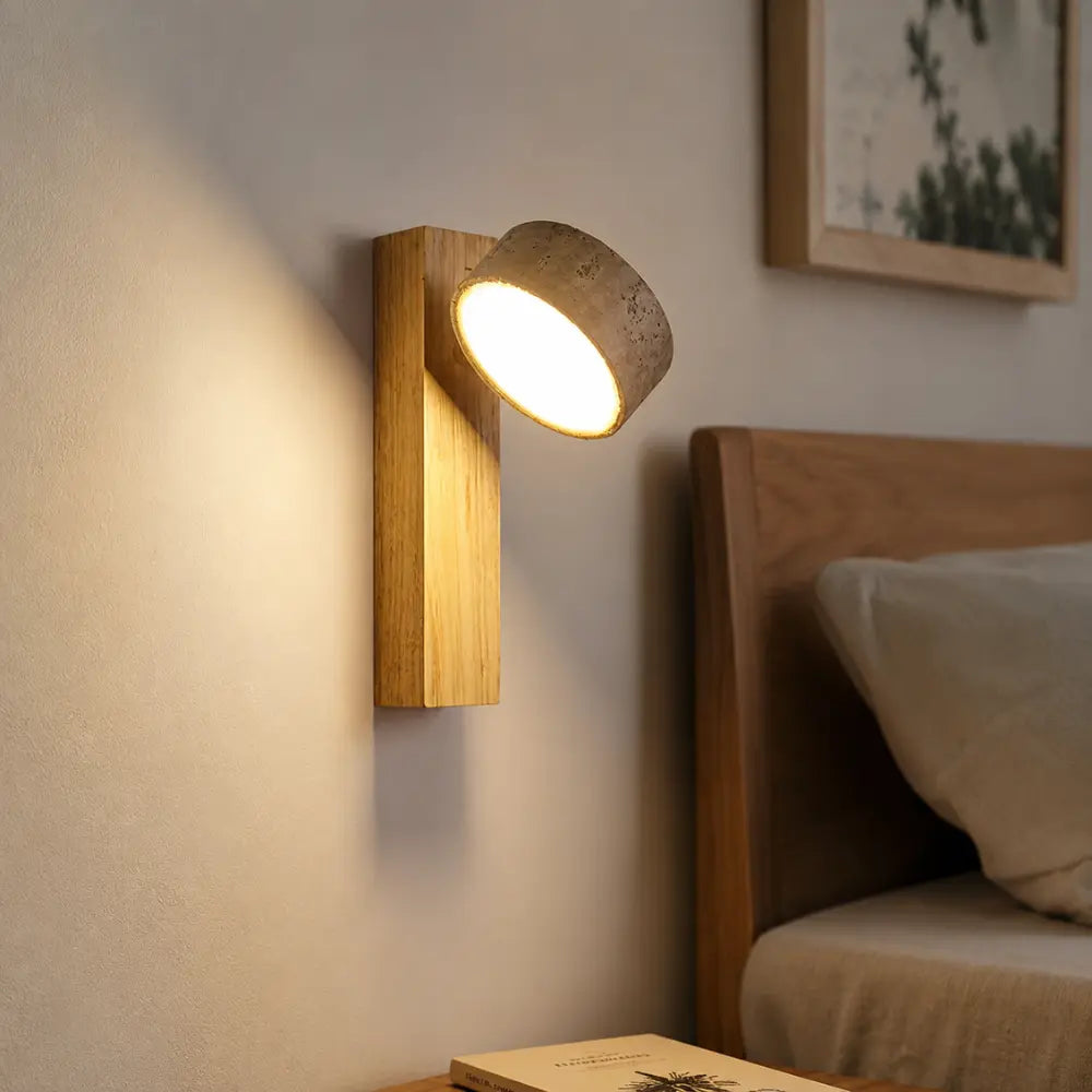 Applique murale design en bois & travertin | Solberg