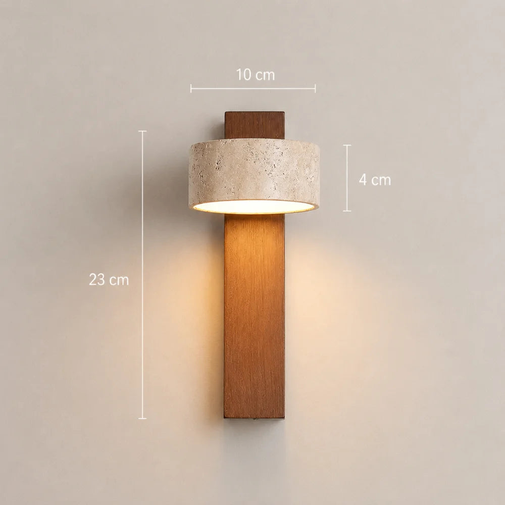 Applique murale design en bois & travertin | Solberg