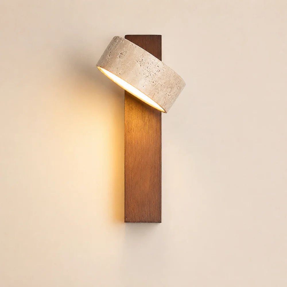Applique murale design en bois & travertin | Solberg