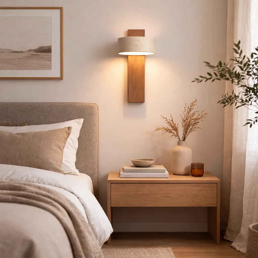 Applique murale design en bois & travertin | Solberg