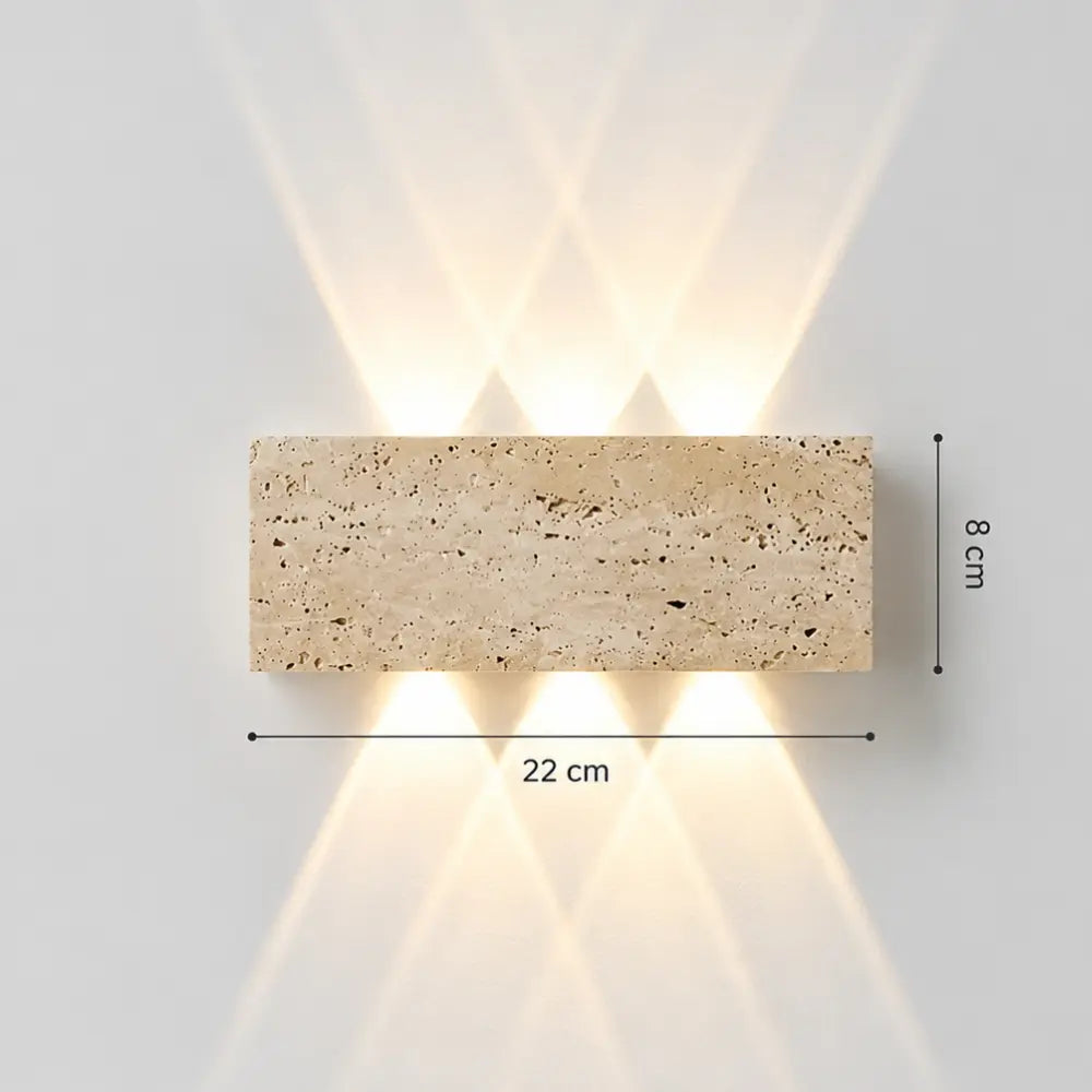 Applique murale extérieure design en travertin LED | Sorell