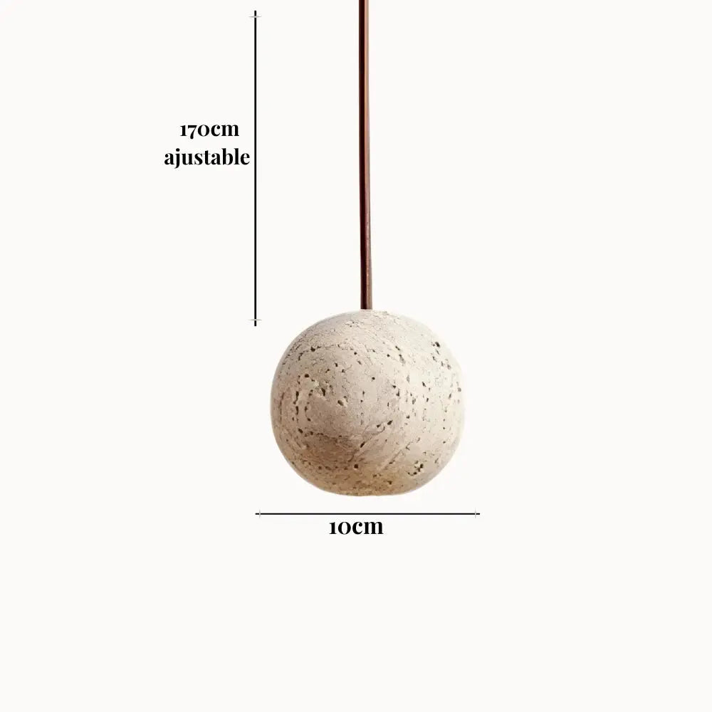Suspension design sphérique nordique en travertin | Sten NORDSIA