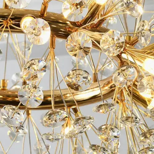 Suspension moderne en cristal & métal doré Ø 35 cm | Signe NORDSIA