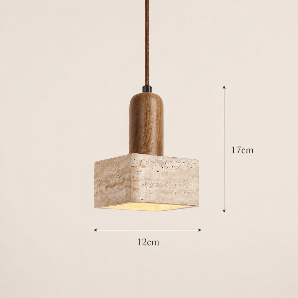 Suspension travertin & bois design | Tyra