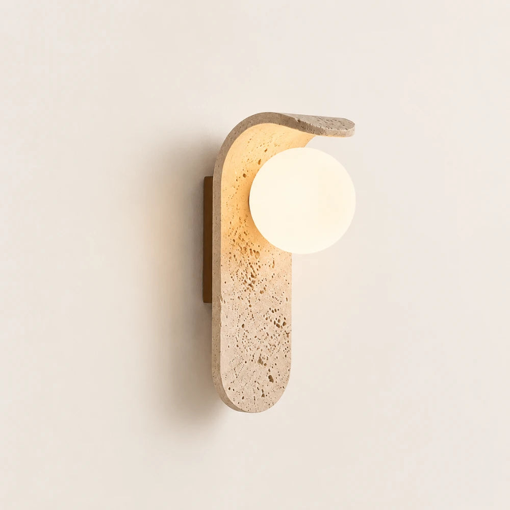 Applique murale scandinave en travertin authentique | Velor