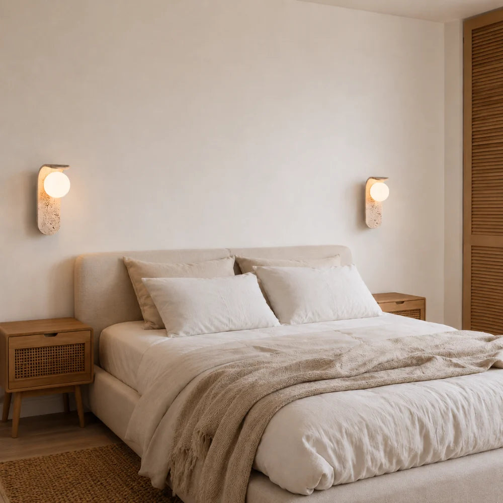 Applique murale scandinave en travertin authentique | Velor