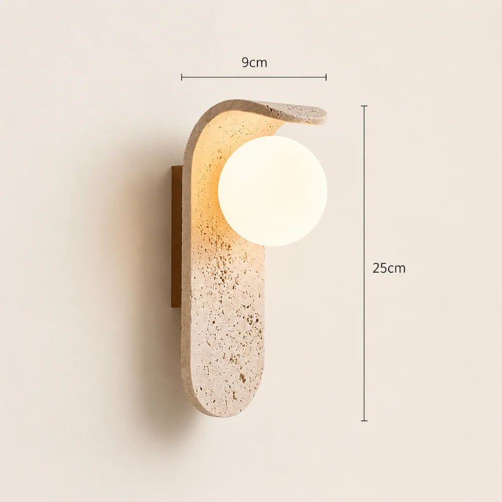 Applique murale scandinave en travertin authentique | Velor